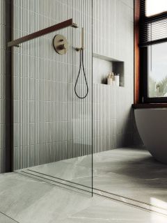 Душевая перегородка MaybahGlass MGD-726-2ш 79см бронза